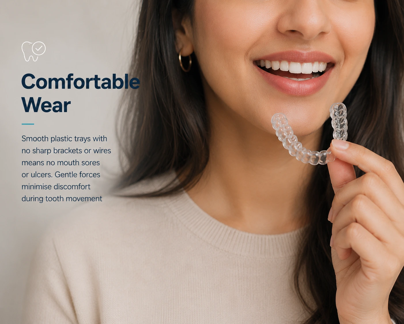 Comfortable wear — clear aligners feature icon